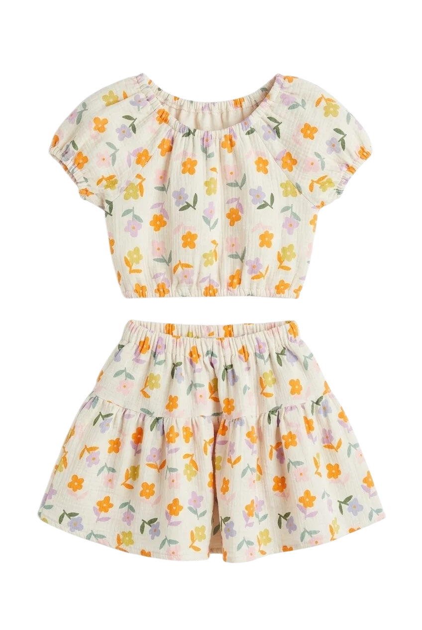 Spódniczka z muślinu w kwiatki