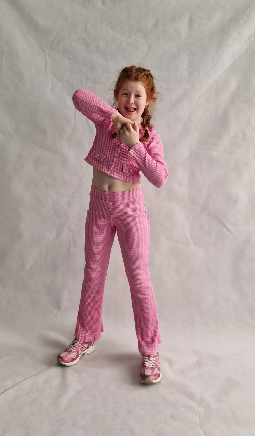 Legginsy flare różowe