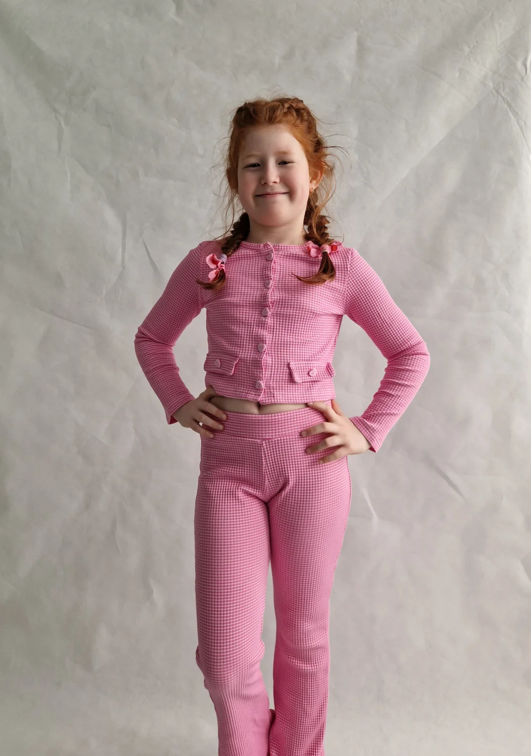 Legginsy flare różowe