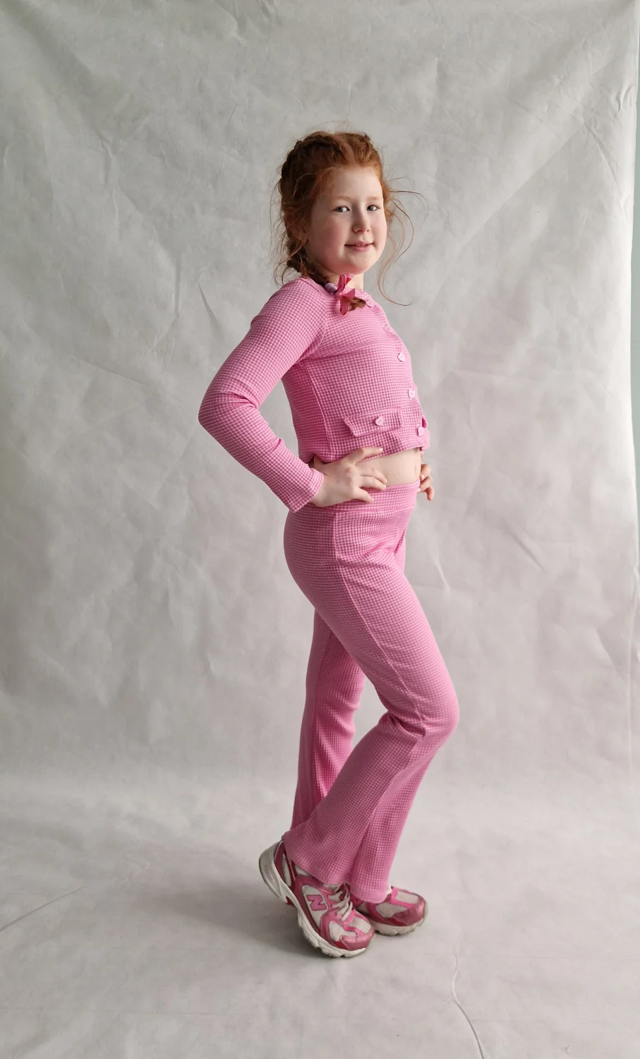 Legginsy flare różowe