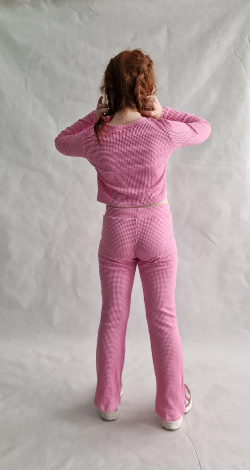 Legginsy flare różowe