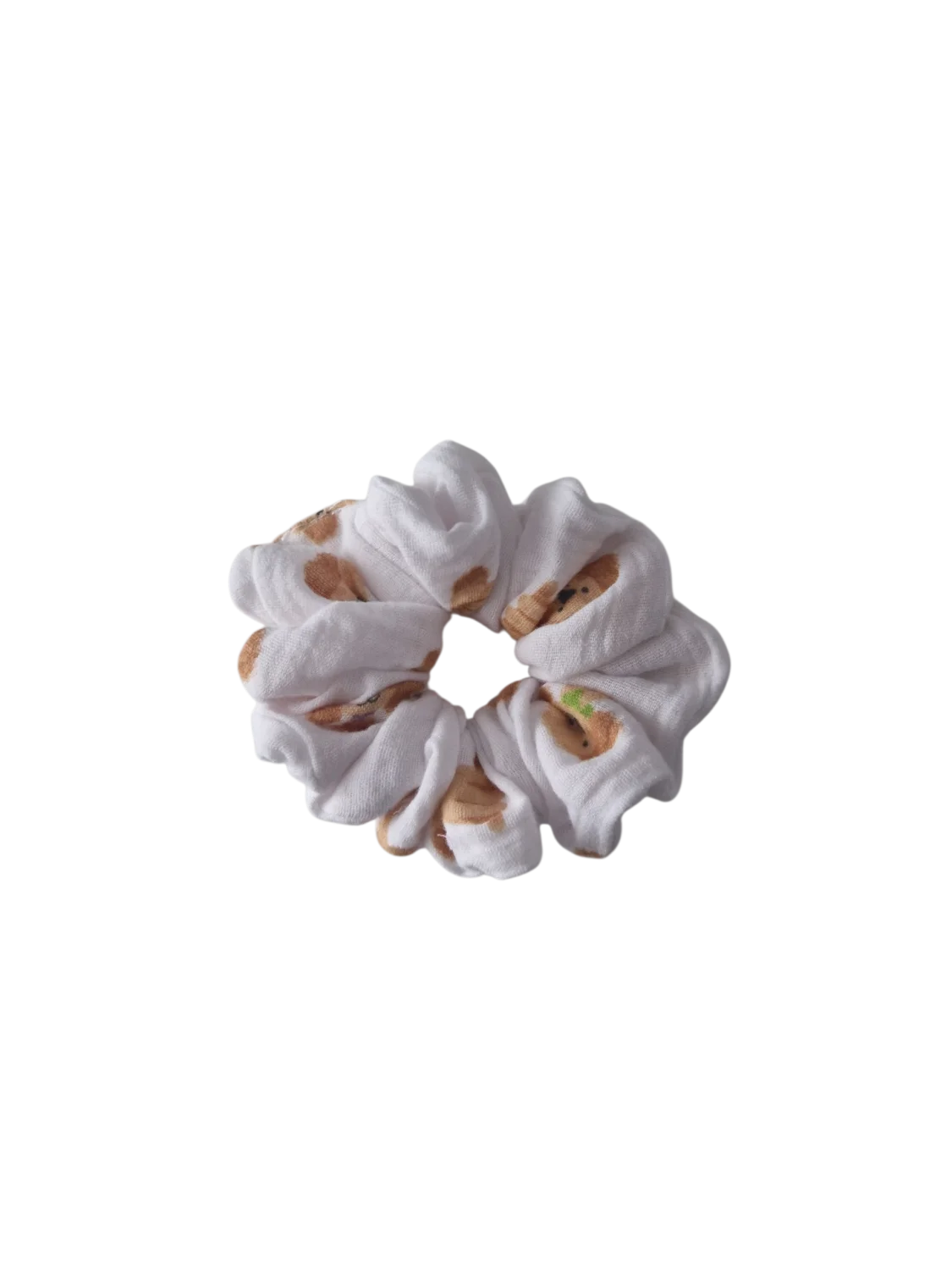 Scrunchie biała w pieski